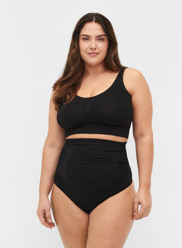Zizzi Shapewear g-streng med høyt liv, Black, Model image number 0