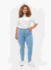 Super slim Amy jeans med høyt liv, Ex Lt Blue, Model