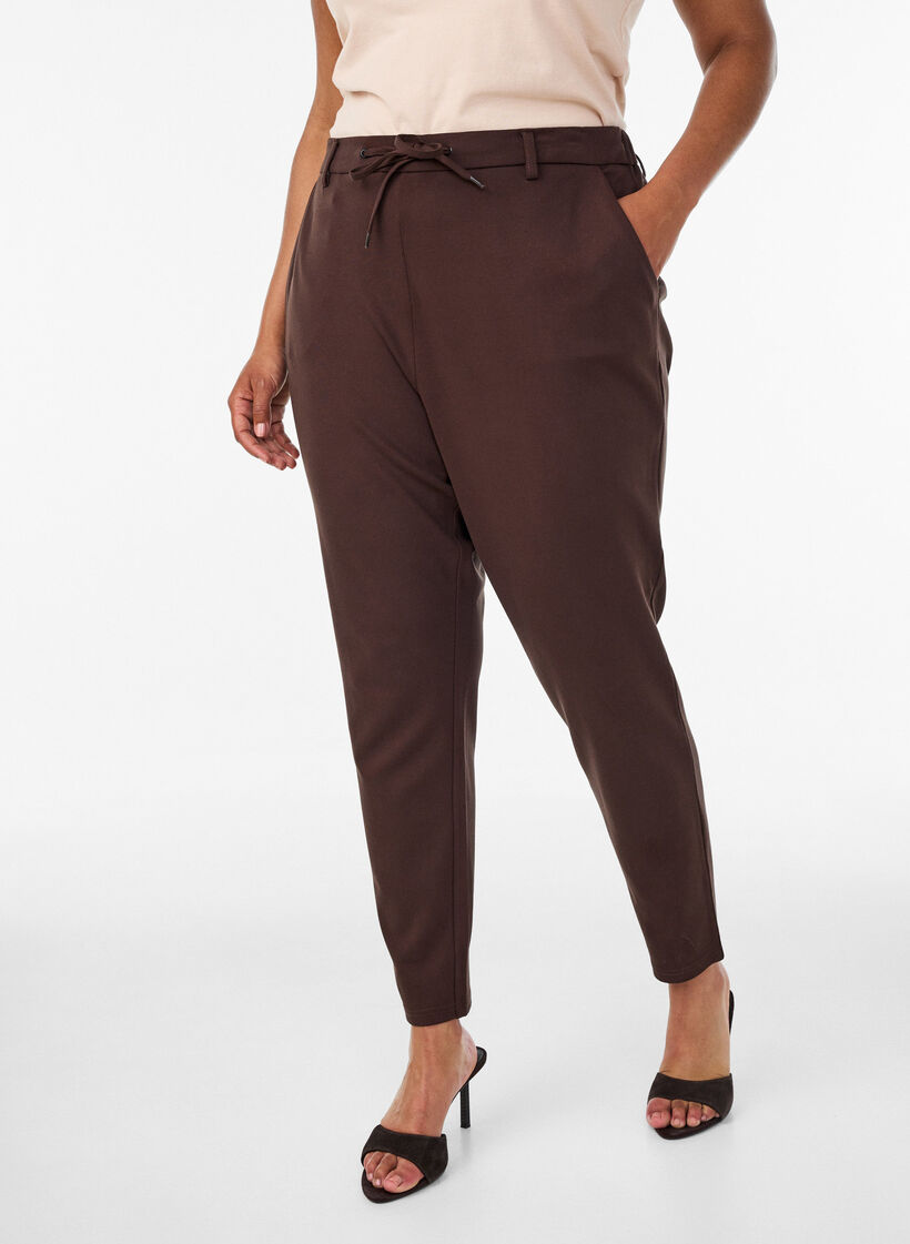 Cropped Maddison bukser, Brun, Model image number 2