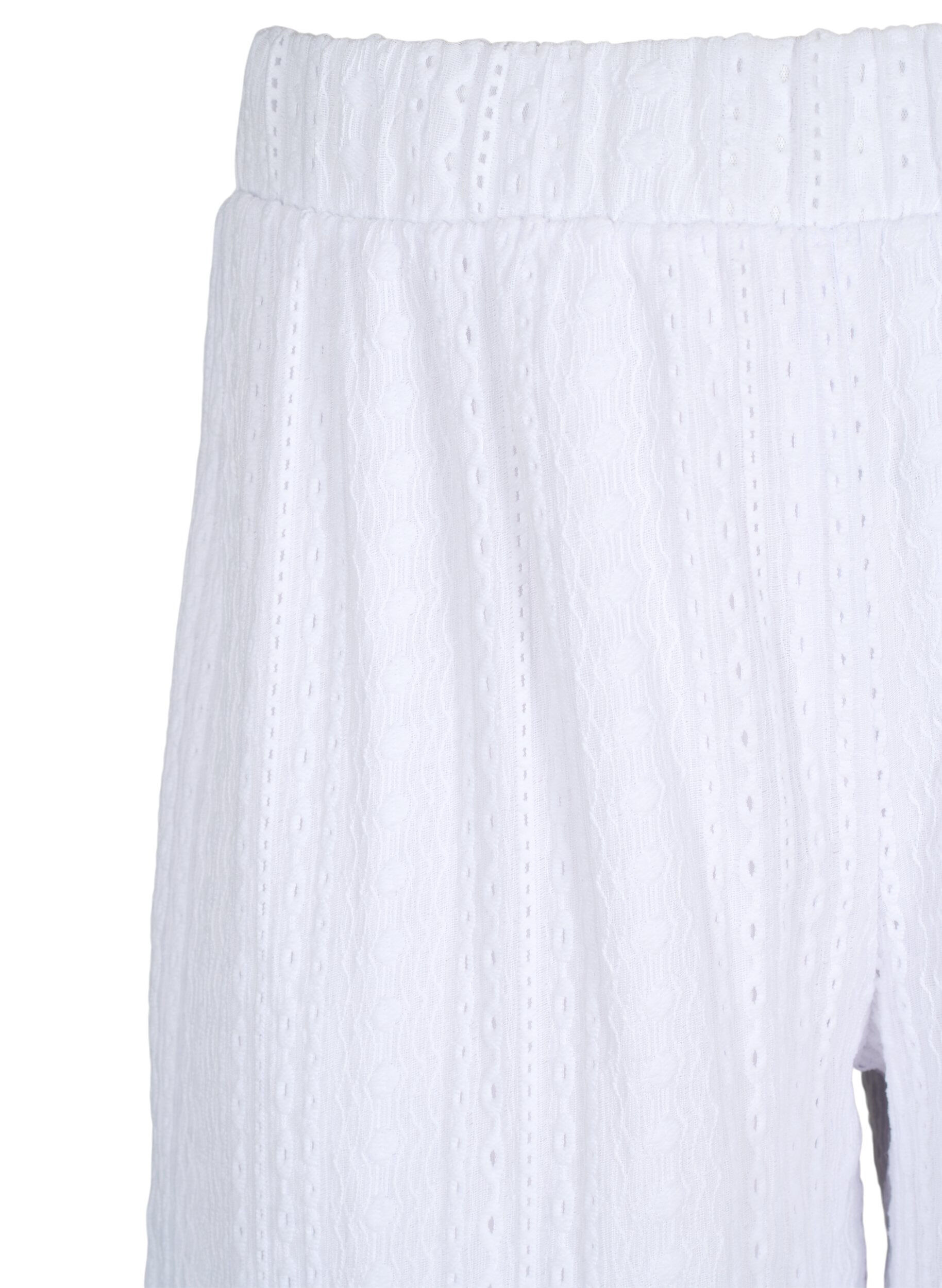 Zizzi Shorts med strukturm&oslash;nster, Bright White, Packshot image number 2