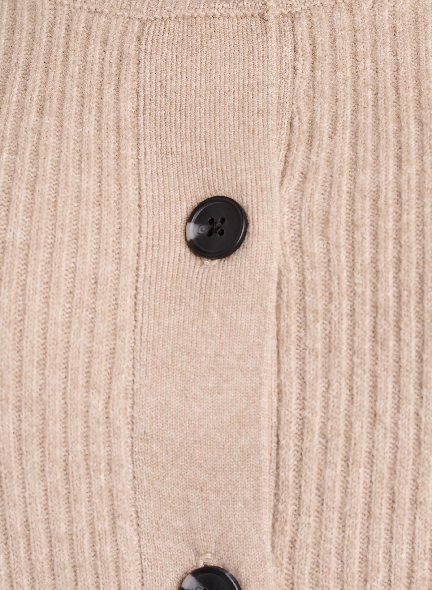 Zizzi Ribbestrikket cardigan med knapper, Beige, Packshot image number 2