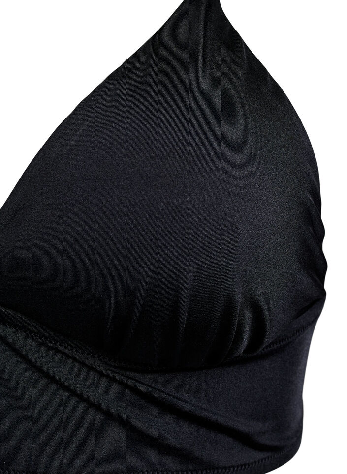 Bikinitopp med avtagbare pads og knytebånd i ryggen, Black, Packshot