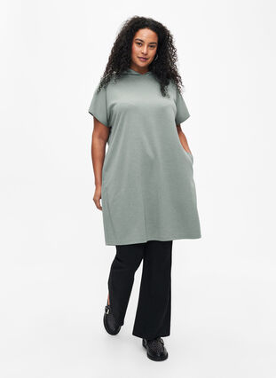 Kortermet kjole i modalblandet sweatshirtkvalitet., Chinois Green, Model image number 3