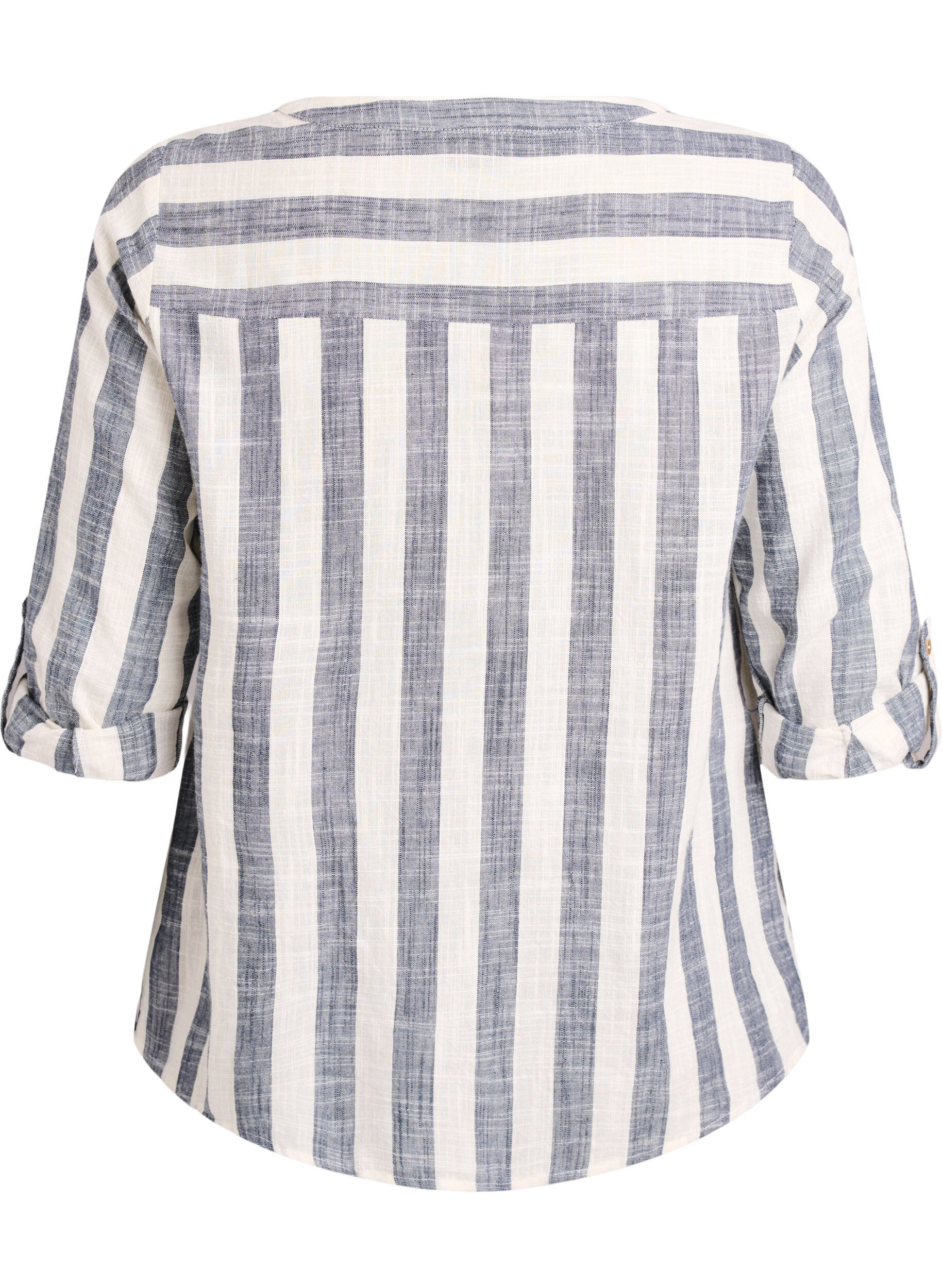 ZizziBluse i bomull med V-hals, Bl&aring;, Packshot image number 1