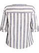 Bluse i bomull med V-hals, Bl&aring;, Packshot image number 1