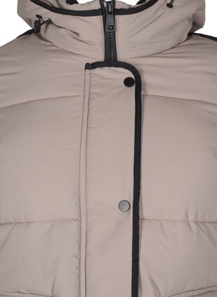 Zizzi Kort puffjakke med kontrastdetaljer, Beige, Packshot image number 2