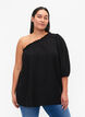 One-shoulder bluse i viskose, Svart, Model image number 0