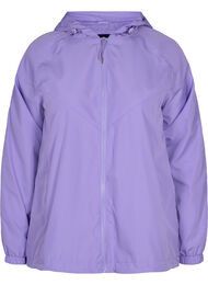 Justerbar kort jakke med hette, Paisley Purple