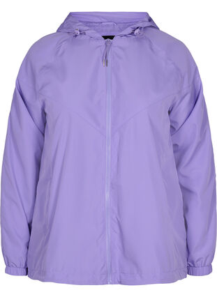 Justerbar kort jakke med hette, Paisley Purple, Packshot image number 0