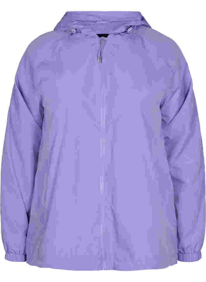Justerbar kort jakke med hette, Paisley Purple, Packshot image number 0
