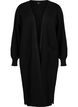 Lang strikket cardigan med lommer, Black, Packshot image number 0