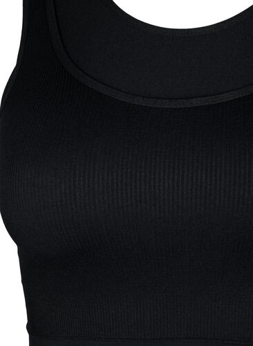 Sømløs sports-BH med dobbeltlag, Black, Packshot image number 2