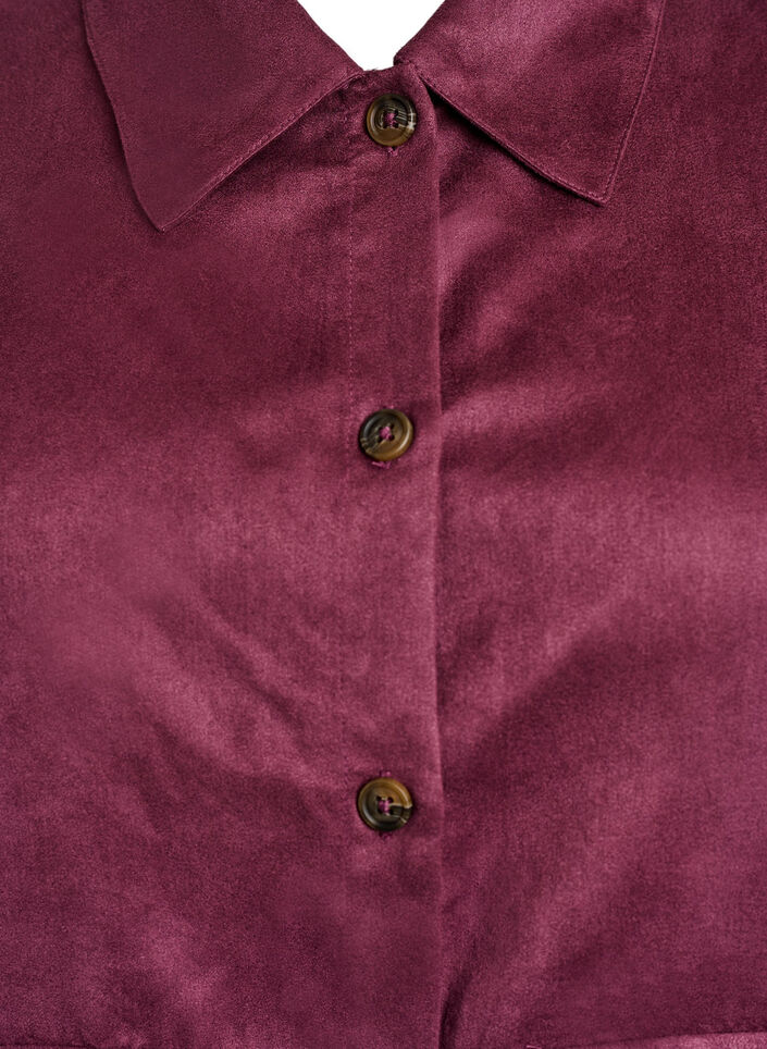 Kort jakke i imitert semsket stoff med lommer, Rød, Packshot image number 2