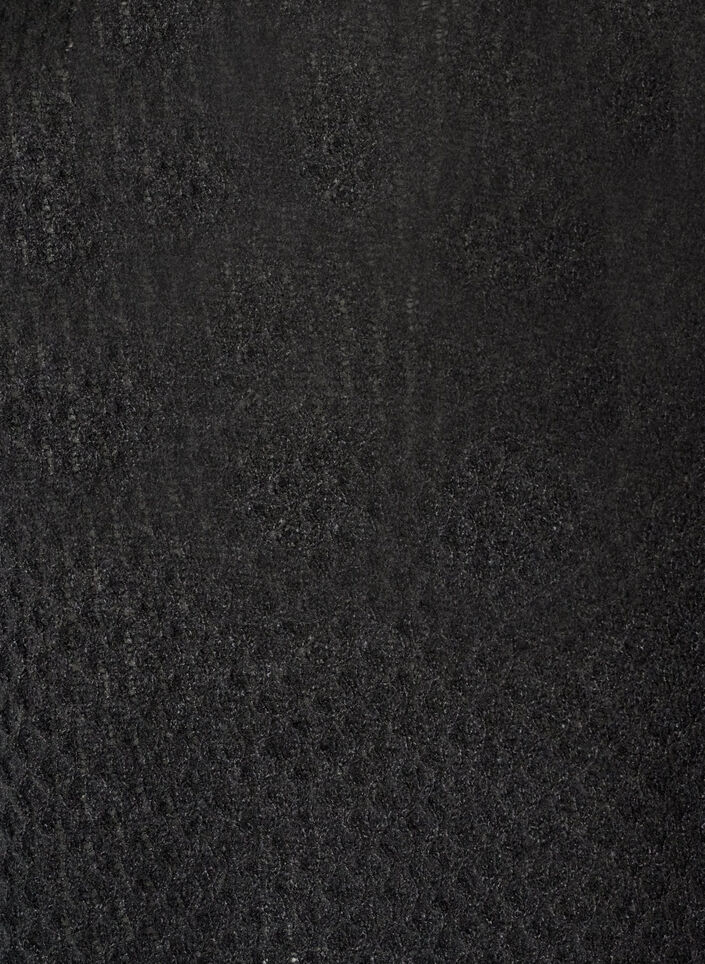 Strikkebluse med strukturert hullm&oslash;nster, Svart, Packshot image number 2