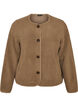 Teddyjakke med rund hals og knapper, Brun, Packshot image number 0