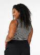 Stripete ribbestrikket singlet, Svart, Model image number 2