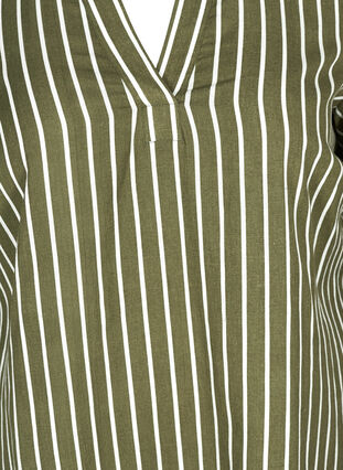 Tunika med striper og v-hals, Green W. White , Packshot image number 2