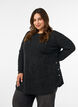 Lang strikkebluse med kuleknapper, Gr&aring;, Model image number 0