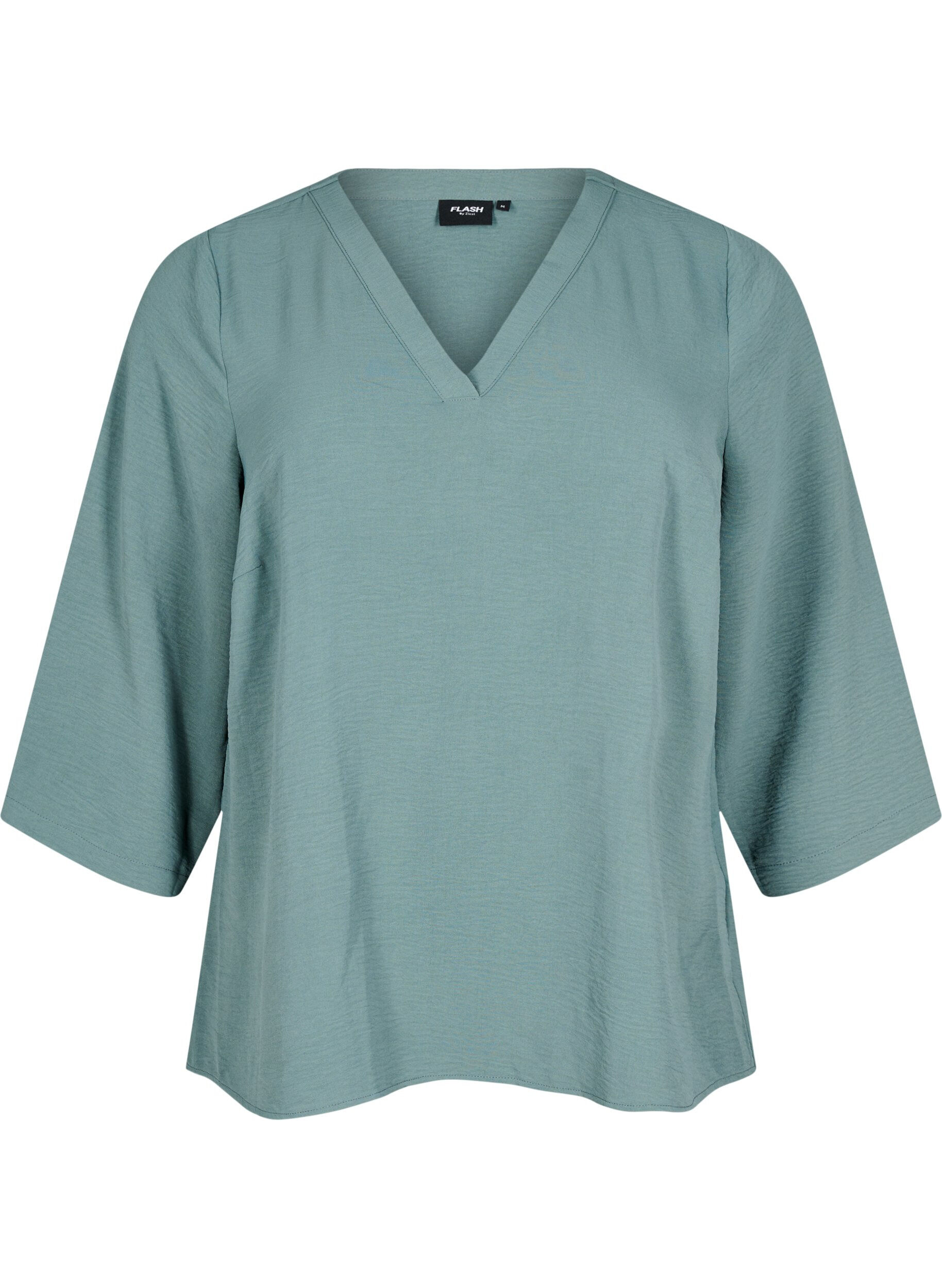 ZizziBluse med 3/4 ermer, Gr&oslash;nn, Packshot image number 0