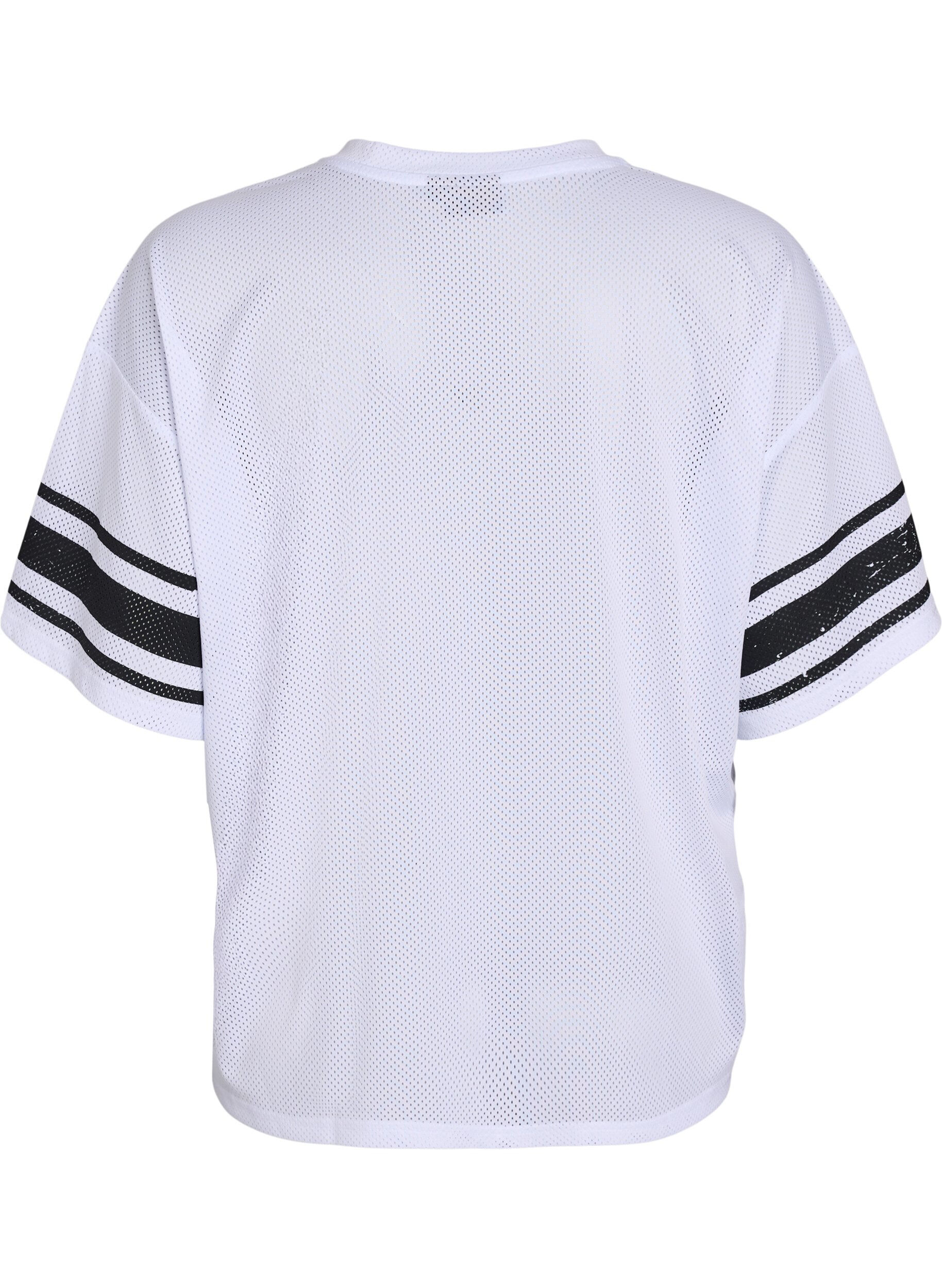 Zizzi Sporty T-skjorte med fronttrykk, White, Packshot image number 1