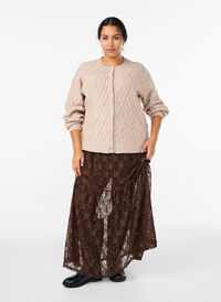Maxi blenderskjørt, Brun Maxi blenderskjørt, Brun, Model