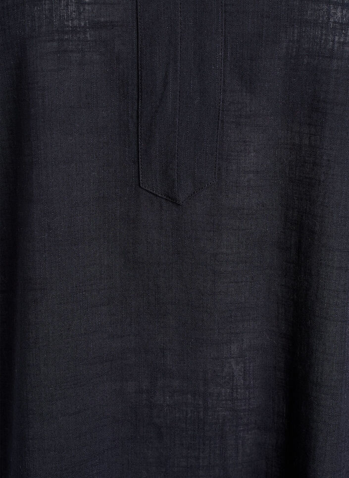 Bomullstunika med V-hals, Svart, Packshot image number 2