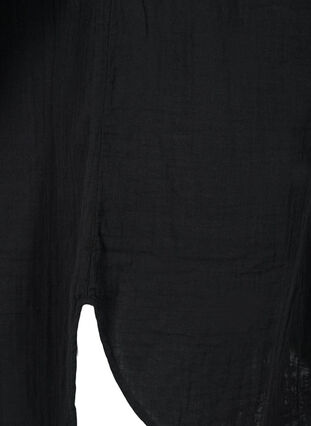 Lang bomullsskjorte med en klassisk krage, Black, Packshot image number 3