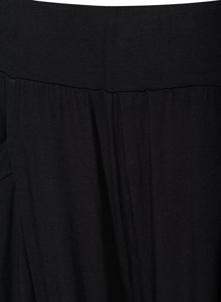 Løse viskosebukser med lommer, Black, Packshot image number 3