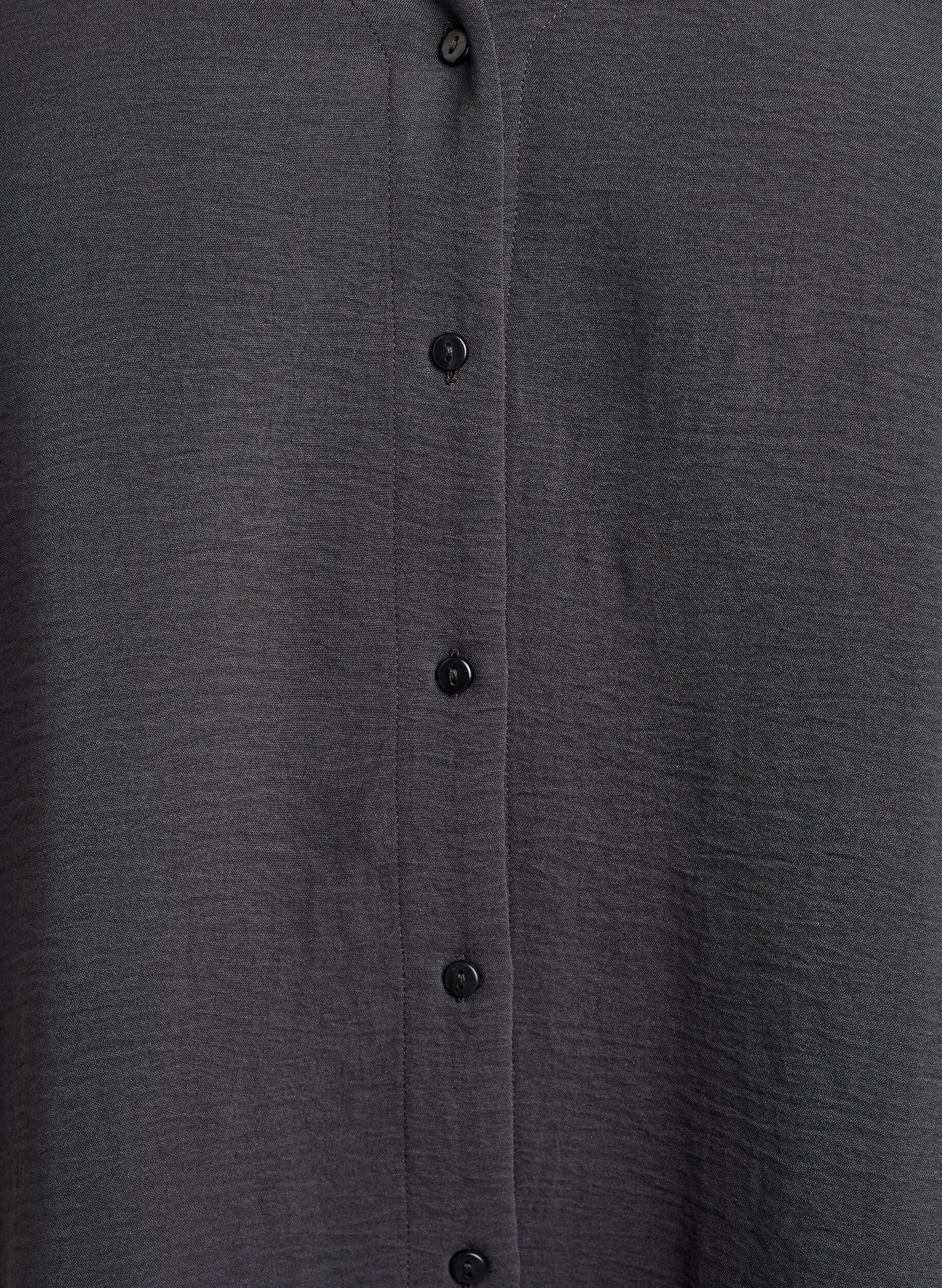 ZizziSkjortebluse med v-hals og 3/4 ermer, Gr&aring;, Packshot image number 2