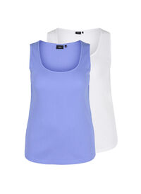 Basis tanktopp i en ribbet struktur, 2 stk.