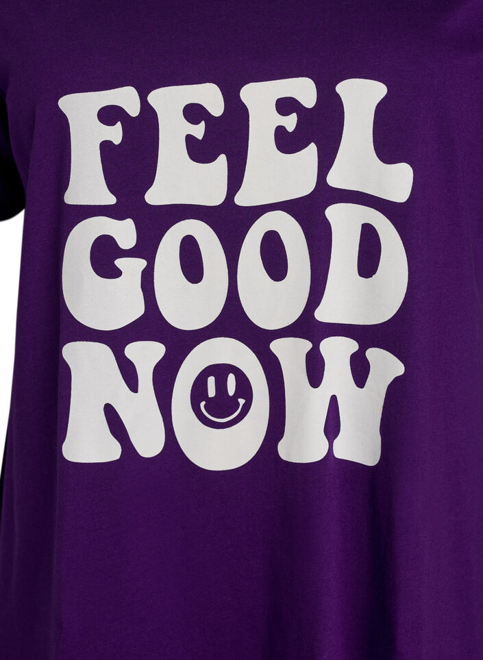 Kortermet nattkjole i &oslash;kologisk bomull, Bl&aring;, Packshot image number 2