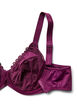 Heldekkende BH med høy støtte og blonder detaljer, Lilla, Packshot image number 3