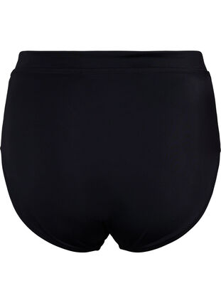 Ensfarget bikinitruse med høyt liv, Black, Packshot image number 1
