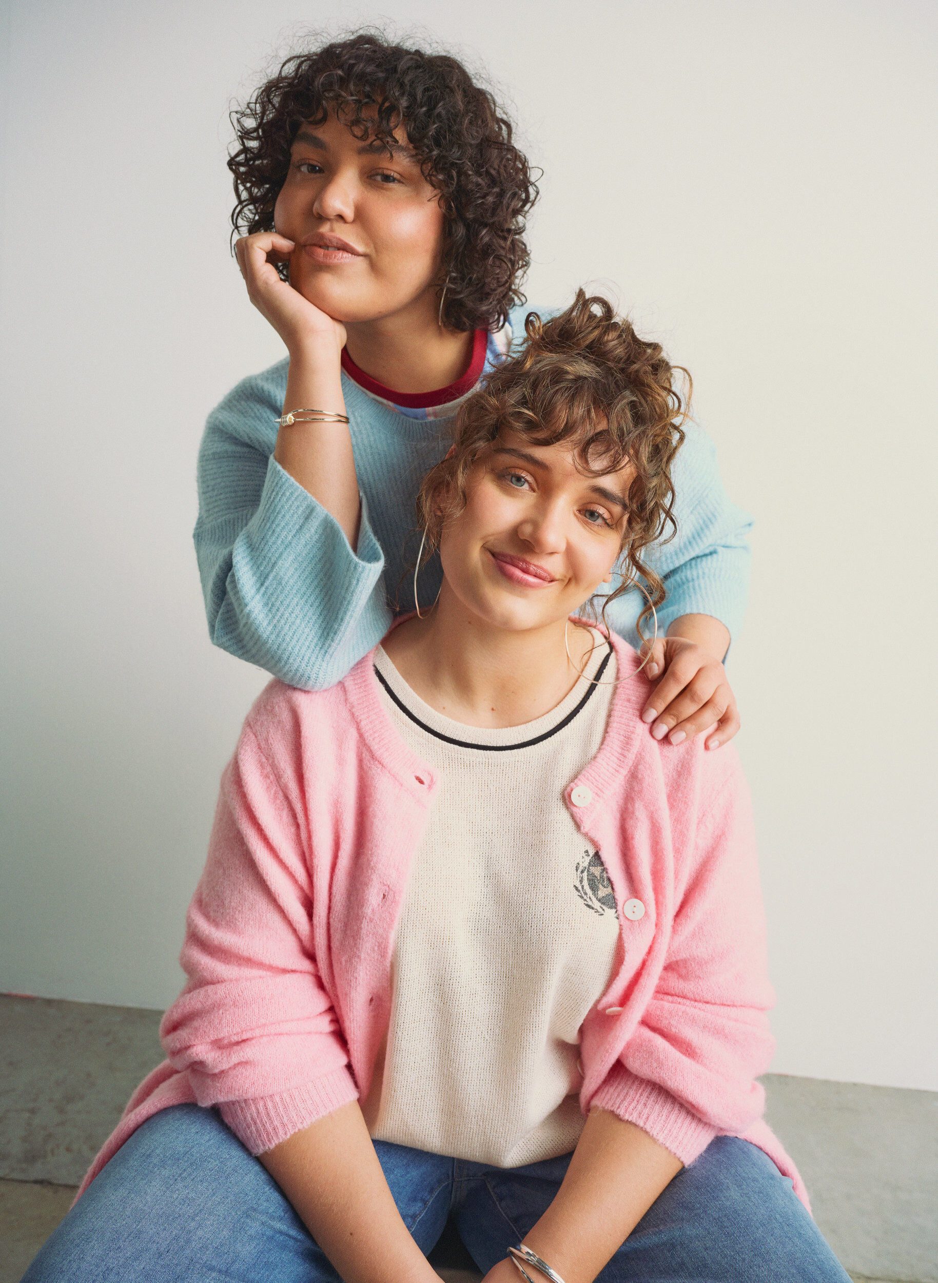 Zizzi Strikket cardigan med ull og knapper, Rosa, Image image number 0