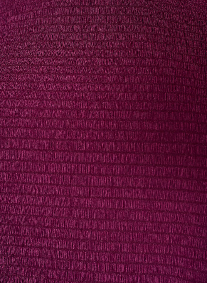 Teksturert bluse med b&oslash;lgete kanter, Lilla, Packshot image number 2