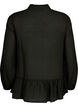 Viskosebluse med peplum, Svart, Packshot image number 1