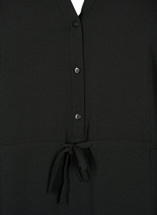 Kjole med blonder i midjen, Black, Packshot image number 2