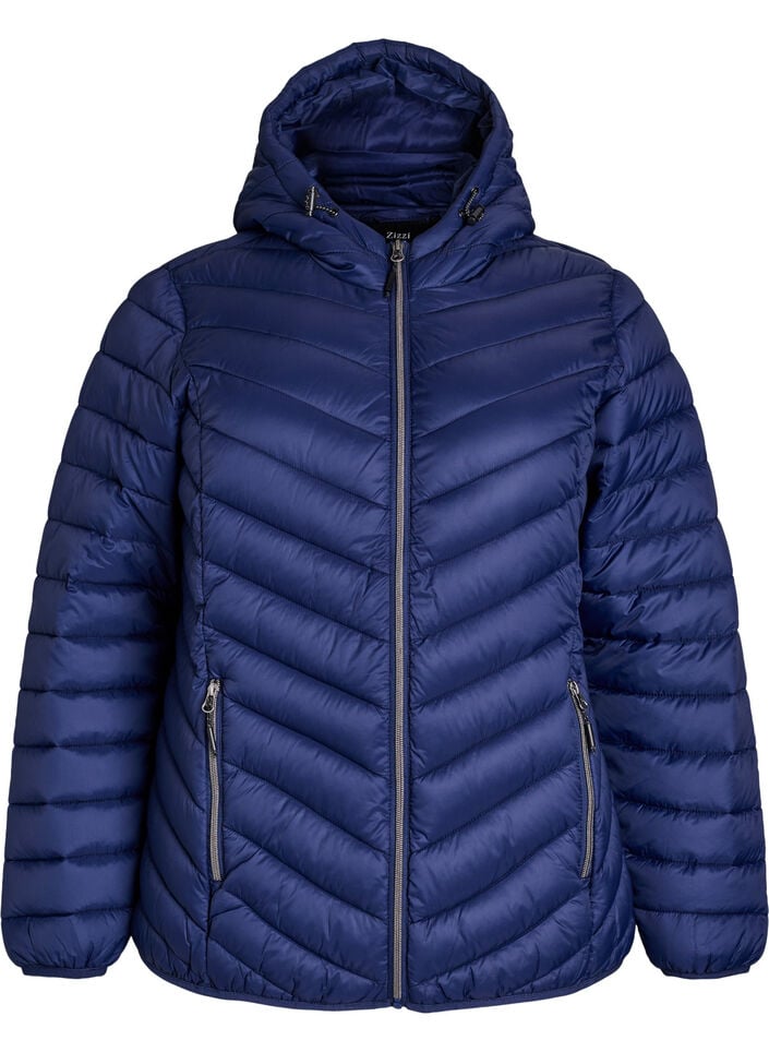 Lettvektsjakke med hette, Blå, Packshot image number 0