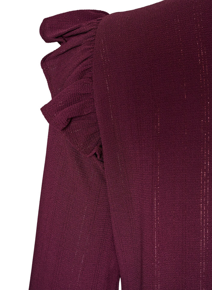 Kort kjole med volanger og glitter, R&oslash;d, Packshot image number 3