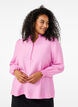 Bluse med volangkrage, Rosa, Model image number 0