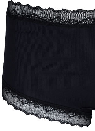 Zizzi Hipster med høyt liv og blonder, Black, Packshot image number 2