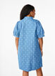 Kortermet denimkjole med hjerteprint, L. Blue D. w. Heart, Model image number 1