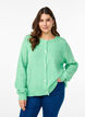 Strikket cardigan med ull og knapper, Light G. Green Mel., Model image number 0