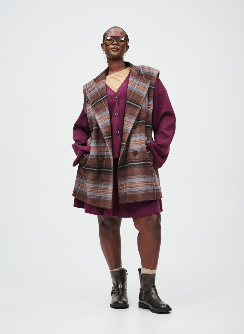 Rutemønstret vest-look, , Model