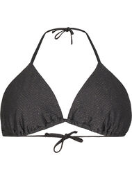 Trekantbikinitopp med glitter, Black