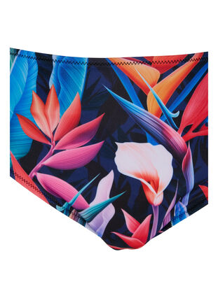 Zizzi Bikinitruse med trykk og høy midje, Blå, Packshot image number 2