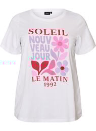 Bomulls T-skjorte med trykk, Hvit