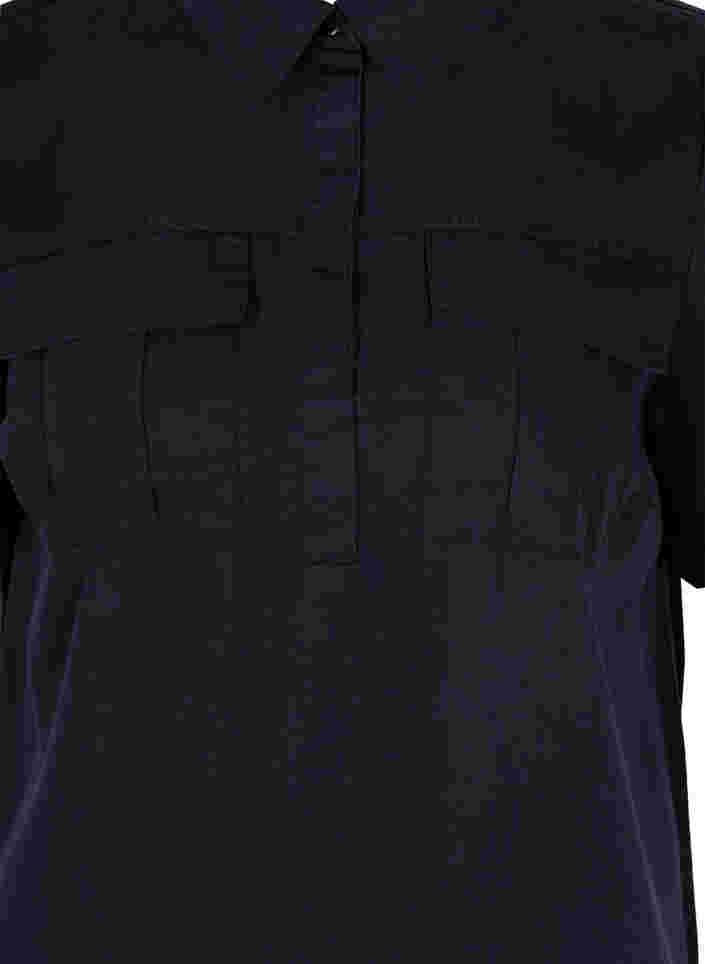 Kortermet tunika med krage, Black, Packshot image number 2