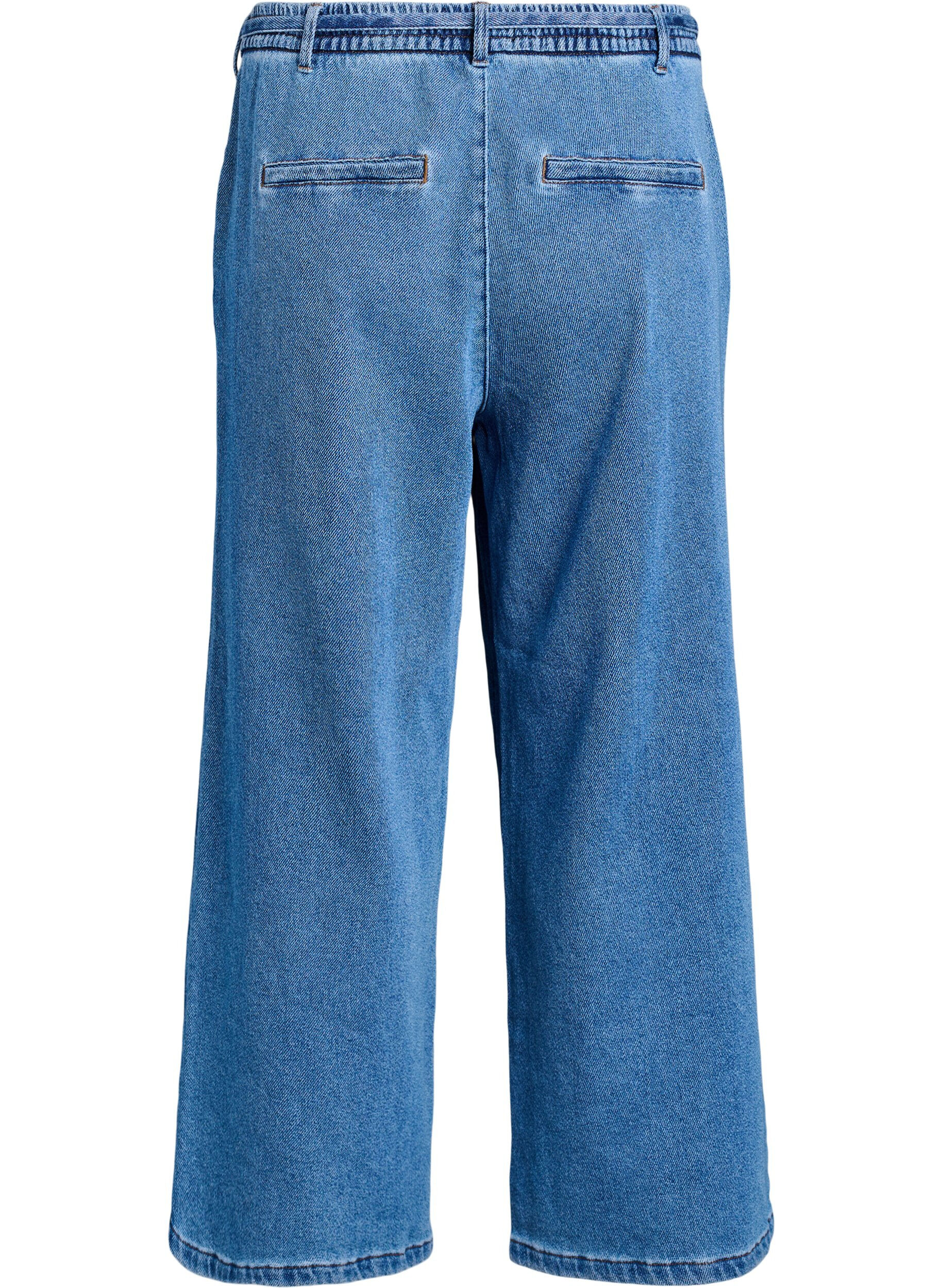 ZizziLoose fit-jeans med elastisk linning og sn&oslash;ring, Bl&aring;, Packshot image number 1