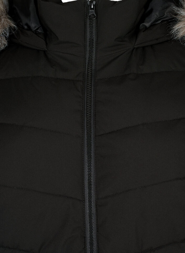 Kort boblejakke med hette, Svart, Packshot image number 2